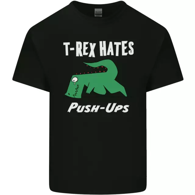 T-Rex Hates Push Ups Gym Funny Dinosaurs Kids T-Shirt Childrens