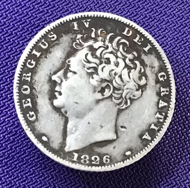 1826 George IV British Silver Sixpence Coin Excellent Detail #H5100