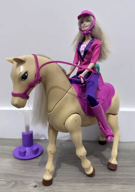 Mattel Barbie Train To Trot Tawny Walking Horse & Doll 3