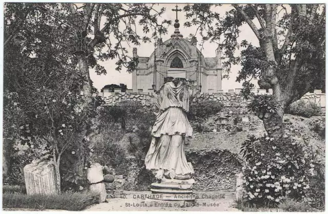 Carte postale de Tunisie. Carthage. Ancienne Chapelle St Louis. Entrée du...