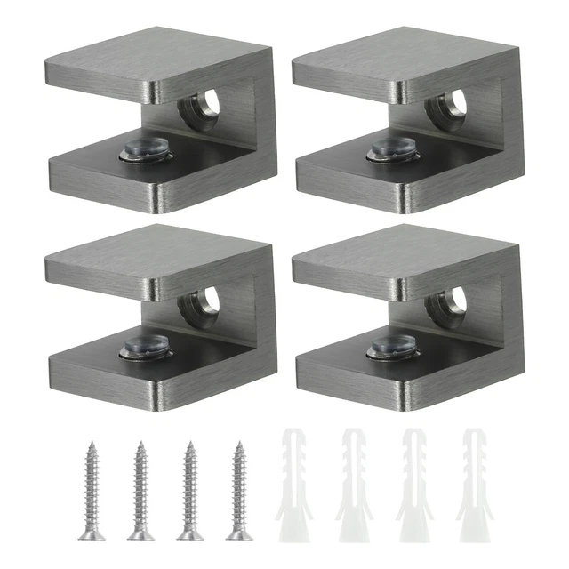 4 Morsetti Per Ringhiera Vetro A 180° – Acciaio Inox 8 Nero