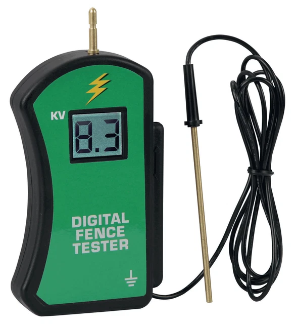 Electric Fence Digital Tester - Voltage Reading up to 9,900 Volts - LCD Display