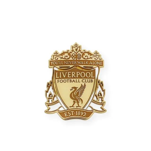 Liverpool Pin en Plata de Ley 925 Bañado en Oro 18k Emblema Futbol Inglaterra