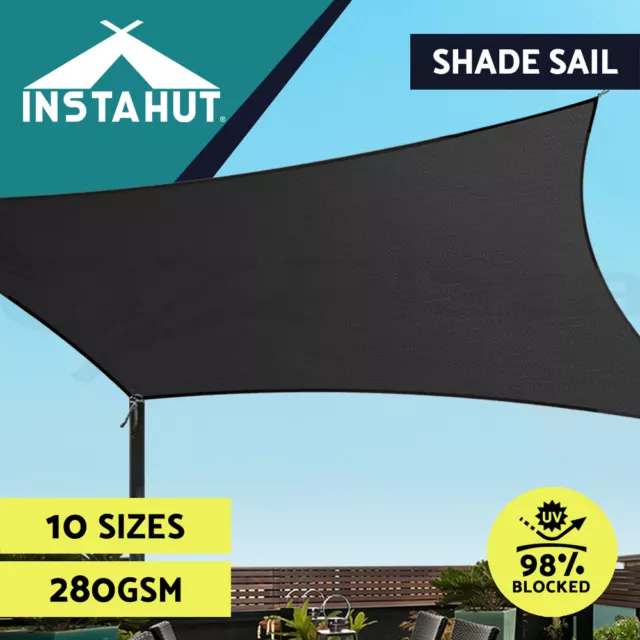 Instahut Sun Shade Sail Cloth Shadecloth Awning Canopy Rectangle Square 280gsm