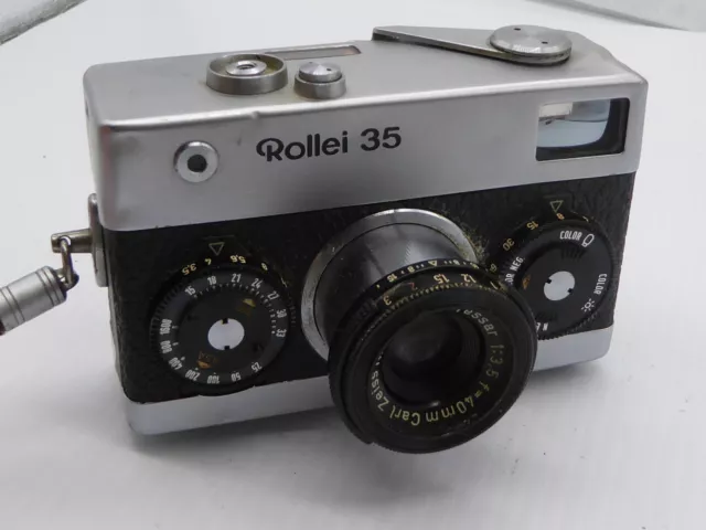 Rollei 35 FILMKAMERA mit Carl Zeiss Tessar 40mm f/3,5 Objektiv FUNKTIONSLICHT Meter