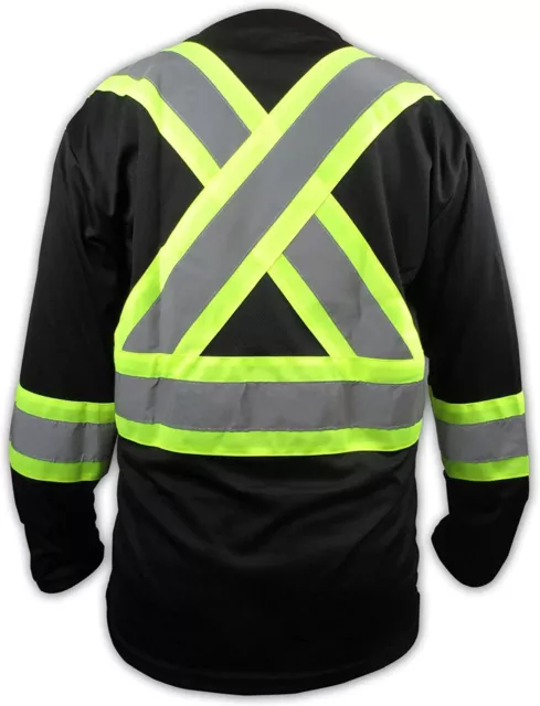 Black High Visibility Safety Shirt  Choose size 2