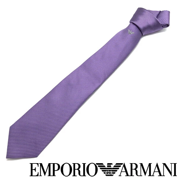 Emporio Armani Tie Brand Silk Stripe Violet Width Of The Tip 7.5cm a609