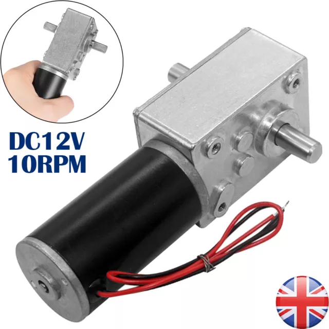 DC 12V Gear Speed Reduction Motor High Torque Turbine Geared Motor (10rpm)