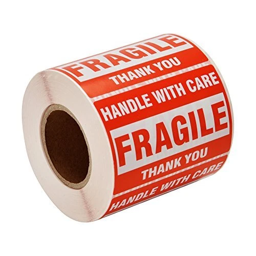Lot de 500 étiquettes autocollantes Fragile - 50 x 76 mm - Inscription « Hand...