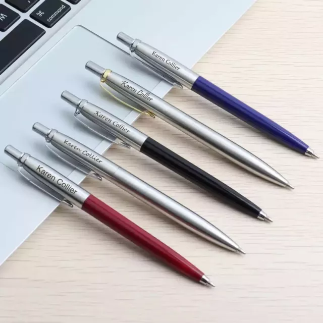 Personalised Engraved Parker Jotter Stainless Steel Ballpoint Pen - Many Colours