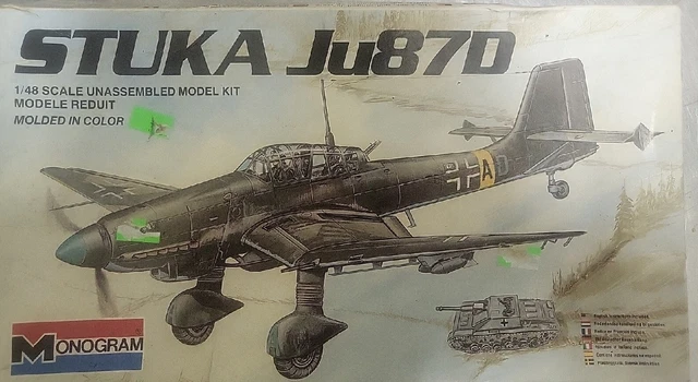 Monogram  Stuka JU87D Plastic Aircraft - 1/48 Scale - Kit  #6840