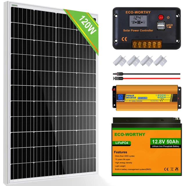 Kit de panneau solaire 120W 240W avec batterie lithium 20Ah pour bateau caravane