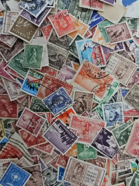 100 Different Australia Pre-Decimal Stamps Off Paper - Variety Pack