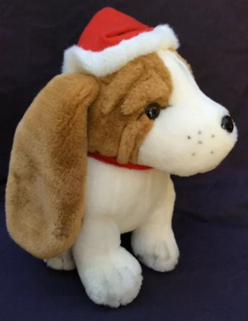Christmas St. Bernard Stuffed Dog by Petal Plush Approx. 10 Inches Tall