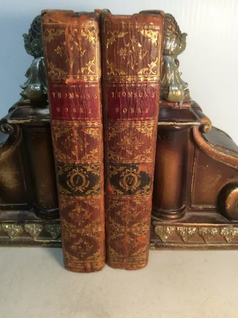 1788 THE WORKS OF JAMES THOMSON Tree Calf Binding*Hand Laid Paper*Illustrated