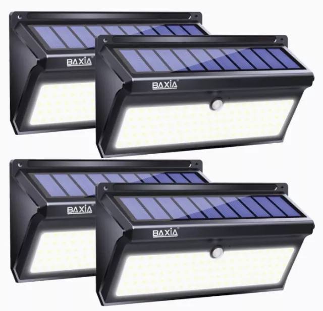 BAXIA TECHNOLOGY Solar Lights Outdoor Waterproof 100 LED Motion Sensor NIB