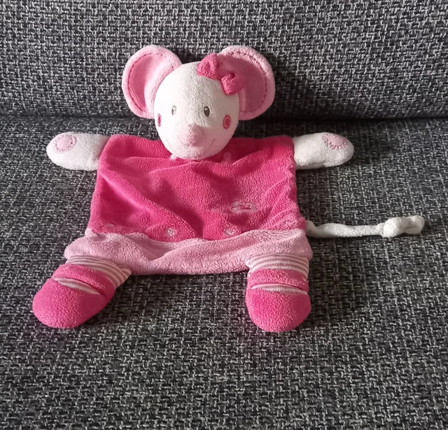 C7 Doudou Plat Souris Rose Fleur SIMBA TOYS NICOTOY KIABI