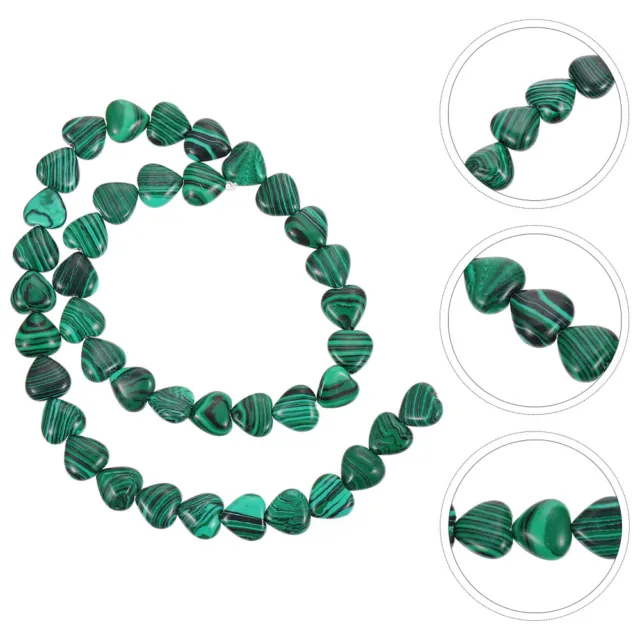 Malachite Beads Crystal Peach Heart Loose Beads Charm Braclets Scattered Beads