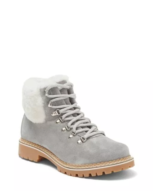 La Montelliana 1965 Civetta Boots Hiker Suede Shearling Bootie Gray Size 38 US 8