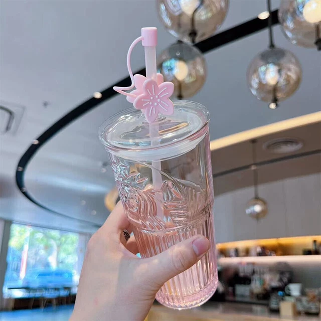 STARBUCKS CHINA 2023 Peach Blossom Topper Pink Siren 19oz Glass Cup