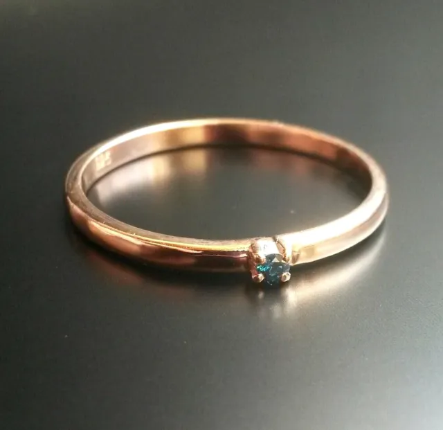 925 Sterling Silber Verlobungsring blauer Diamant Ehering Schmuck