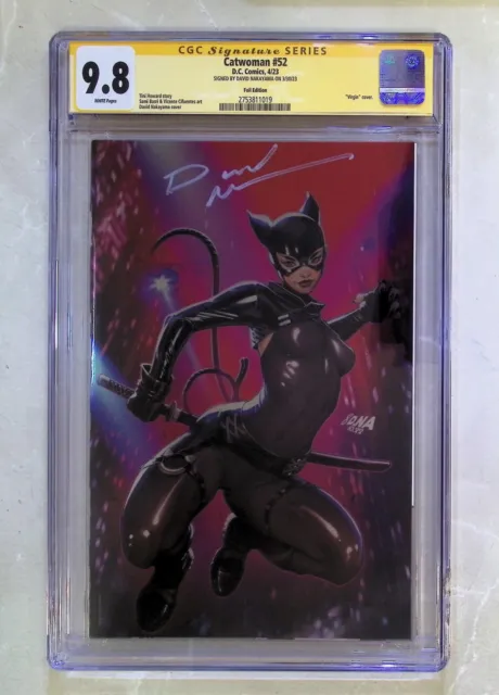 Catwoman #52 (2023 DC Comics) Signed David Nakayama Foil Virgin Variant CGC 9.8