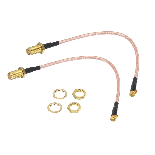 RG316 Coaxial Cables SMA Female to MMCX Male Right Angle 0.5FT Orange 2Pcs