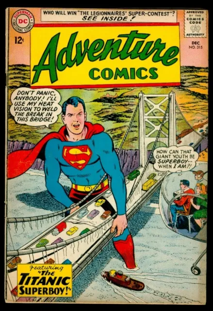 DC ADVENTURE Comics #315 SUPERBOY Legion of Super-Heroes FN 6.0