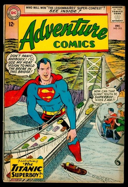 DC ADVENTURE Comics #315 SUPERBOY Legion of Super-Heroes FN 6.0