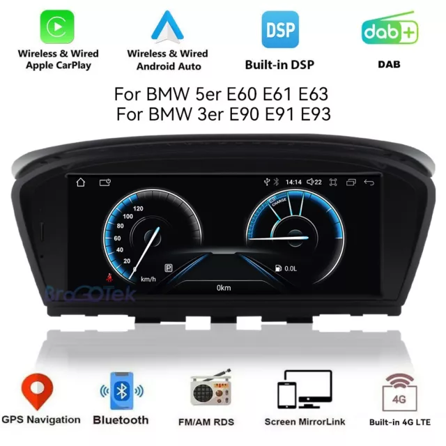 E60/E90 Android13 Screen Carplay Multimedia Autoradio BMW 3 5 Series CIC  8.8inch