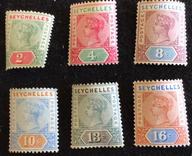 Seychelles Victoria Definitives Set Die 2 SG9/14 Lightly Mounted Mint  C/V £80.