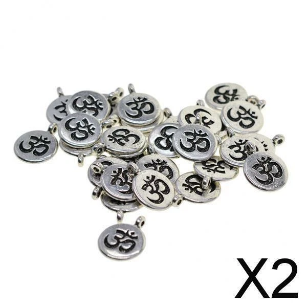 2X 30x Tibetan Silver Yoga Charms DIY Anhänger Für Halskette