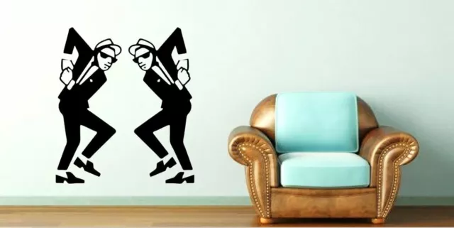 Ska man twins dancing music Lounge Bedroom Skinhead Vinyl wall Decal Sticker