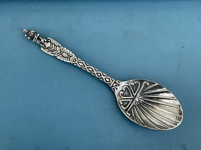 SOLID SILVER APOSTLE Spoon by Cassetti, Italy, 1940/60's,