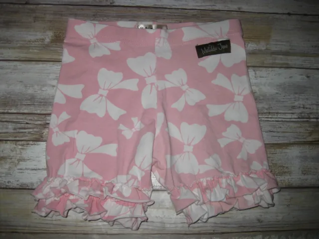 Matilda Jane Girls 6 Sugar Pie Pink w/white Bows Shorties Shorts Good Hart