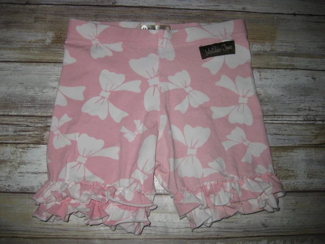 Matilda Jane Girls 6 Sugar Pie Pink w/white Bows Shorties Shorts Good Hart