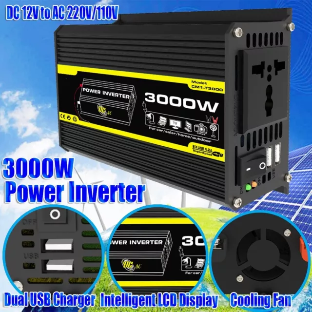 Easy to Use Car Power Inverter 500W 12V to AC 220V/110V with Dual USB Interface