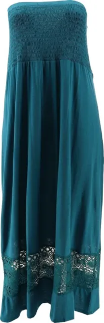 Belle Beach Kim Gravel Smocked Cover-Up Maxi Dress Moroccan Blue S # A498315