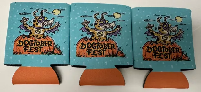 3 Oktoberfest Octoberfest  Dog Dogtober Fest Beer Can Coozie Coozy Vintage