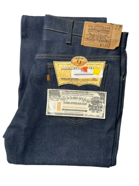 Vintage Levi Saddleman 20517 0217 Men's Boot Cut Jeans 517 Orange Tab 36X36 NWT