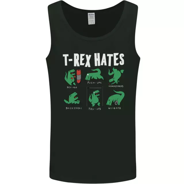 T-Rex Hates Funny Dinosaurs Jurassic Gym Mens Vest Tank Top