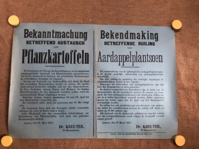 Plakat/Wandanschlag 1.WK“Bekanntmachung