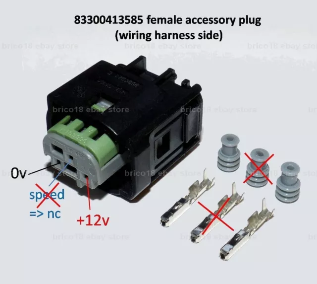 BMW Accessory Plug 15cm/20awg/2p +1 wired 83300413585 - R1200 R1250 GS XR RS RT 2