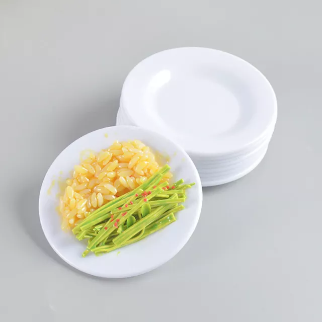 1pc 9cm Dishes Plate Tableware Dolls House Furniture Miniatures Kitchen Toy
