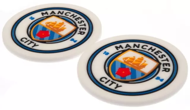 Manchester City Crest Coaster Official Merchandise 2 Pack Silicone Man City FC