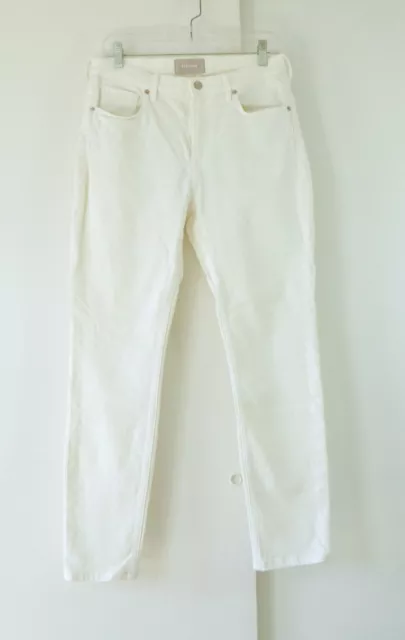 EVERLANE jeans high rise slim skinny ankle stretch denim cotton off white 30