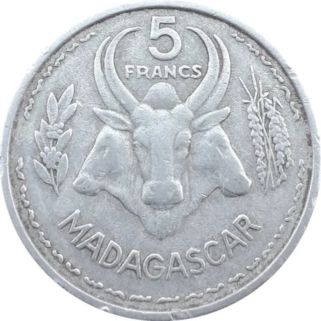 Madagascar French Colony 5 francs 1953 KM#5 Union Française (5629)