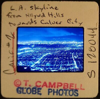 Lv6-293 Los Angeles Skyline Night Lights Hollywood Hills Orig 35Mm Color Slide