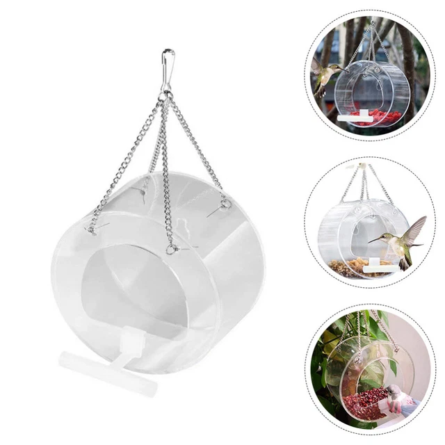 Nichoir à Oiseaux Suspendu Transparent - Abri En Verre Avec Nid Vigne Et Crochet, Pour Jardin Ou Intérieur - 3
