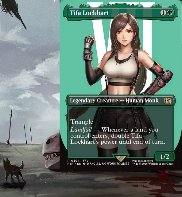 tifa mtg commander deck Tifa, Martial Artist - Red/Green/White - 0212 (Borderless)(Surge Foil)
